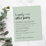 Budget Sage Green Wedding Reception Invitation<br><div class="desc">Simple sage green budget-friendly wedding or elopement announcement and reception invitation. The front features "Happily Ever After Party" in a mix of a contemporary script and bold modern typography. Personalize your message and invitation in more detail and add your names in a signature-like script. This budget semi-gloss paper is similar...</div>