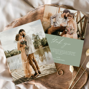 Budget Sage Vert Mariage 2 Photos Merci Cartes