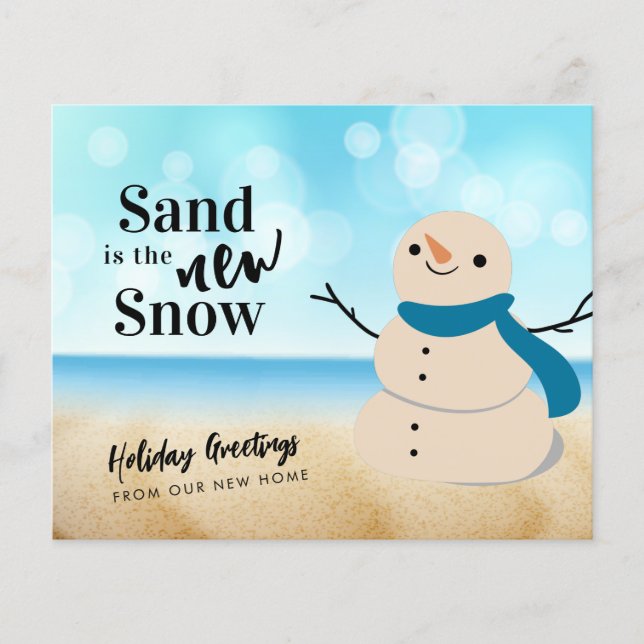 Budget Sandy Snowman Beach Nouvelle carte d'adress (Devant)