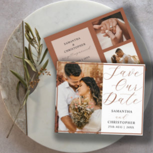 Budget Save Our Date Terracotta Photo Wedding