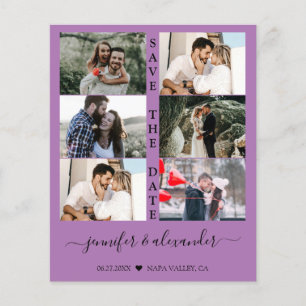 Budget Save the date 6 Photo Collage Typography 