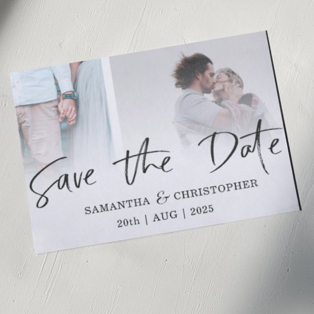 Budget Save the Date Black & White Photo Template  (Creator Uploaded)