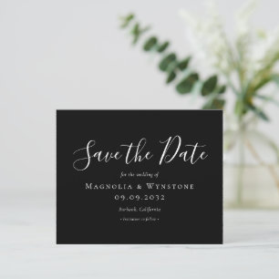 BUDGET Save the Date Black White Script