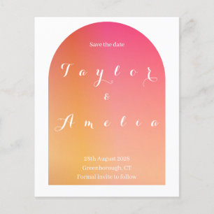 Budget Save the Date Boho Arch Wedding Invitation