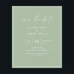 Budget Save the Date Flyer<br><div class="desc">This modern wedding card has a warm, minimalist design. The front features a lively script text above your first names and date. On the back, we've set the background as transparent, so that the colour of the paper will serve as the base colour. You can choose a colour for the...</div>