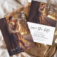 Budget Save the Date Handwritten Wedding Photo Fly