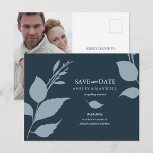 Budget Save The Date Midnight Blue Announcement Postcard