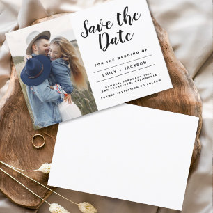 Budget Save the Date Minimalist Simple Photo