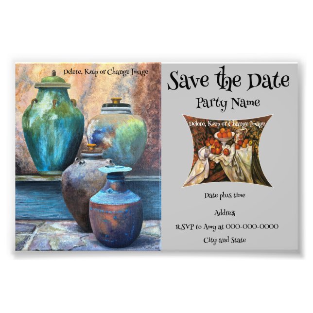 Budget Save the Date Party Invitation HG Photo Print (Front)