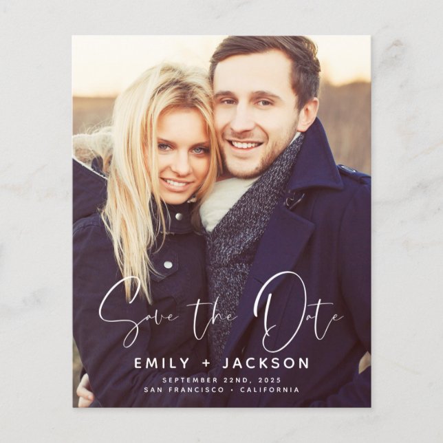 Budget Save the Date Photo Invitations Flyer (Front)