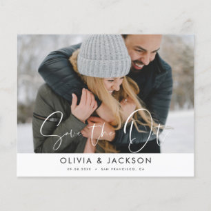 Budget Save the Date Photo Simple Modern Script Flyer