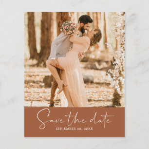 Budget Save the Date Script TerraCotta Photo Flyer