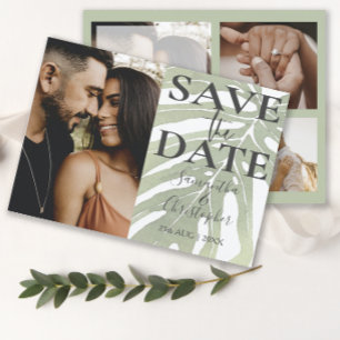 Budget Save the Date Tropical Foliage Wedding