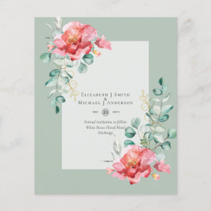 BUDGET SAVE THE DATES - White Roses Floral Flyer