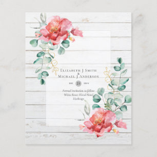 BUDGET SAVE THE DATES - White Roses Floral Flyer