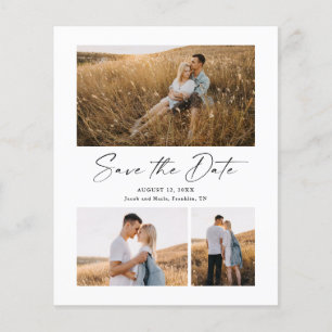 Budget Script 3 Photo Wedding Save The Date