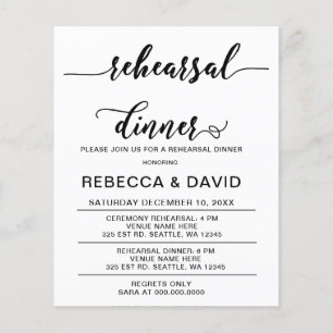 Budget Script Black Rehearsal Dinner Invitation