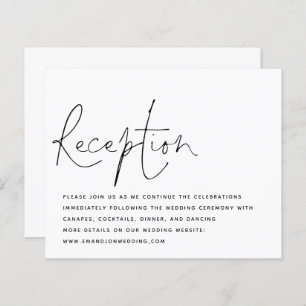 Budget Script Black White Wedding Reception