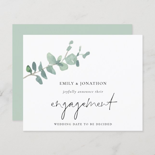 Budget Script Eucalyptus Engagement Announcement (Front/Back)