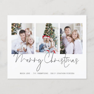 BUDGET Script Family 3 Photos Merry Christmas 