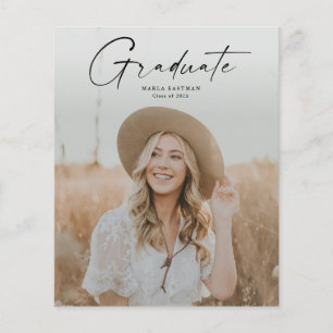 Budget Script Graduate Photo Graduation Invitation