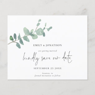 Budget Script Green Eucalyptus Save The Date