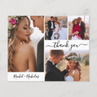 Budget Script Photo Collage Wedding Thank You