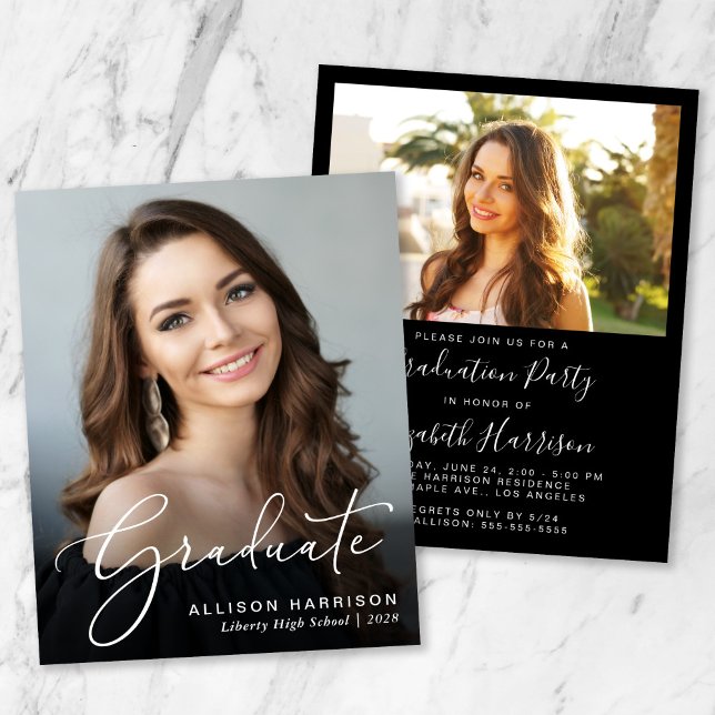 Budget Script Photo Graduation Party Invitation (Creator Uploaded)