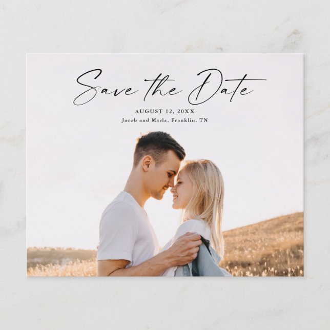 Budget Script Photo Mariage Carte de Date (Devant)
