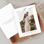 Budget Script Photo Save the Date<br><div class="desc">An elegant script photo save the date with vertical photo and minimal text. Click edit to customize this design.</div>