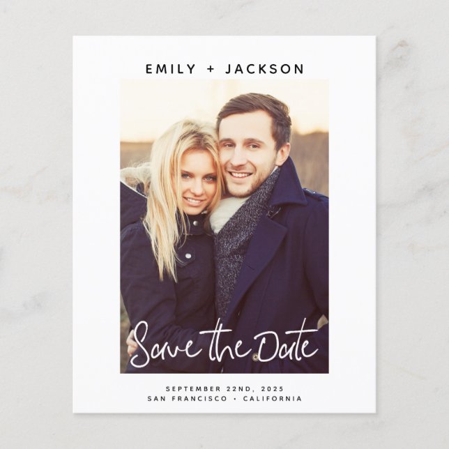 Budget Script Save the Date Photo Invitation (Front)