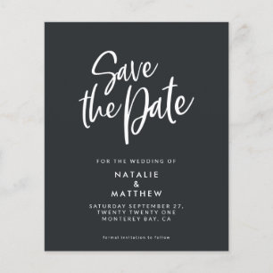 budget script save the date wedding announcement flyer