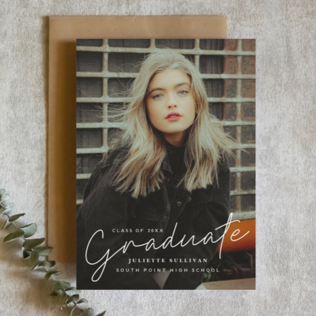 Budget Script Simple Photo Graduation Invitations (Creator Uploaded)