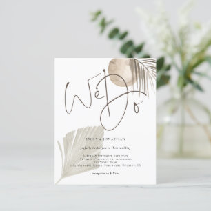 Budget Script We Do Boho Pampas Wedding Invitation