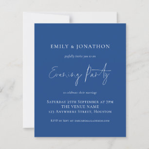 Budget Script Wedding Evening Party Blue