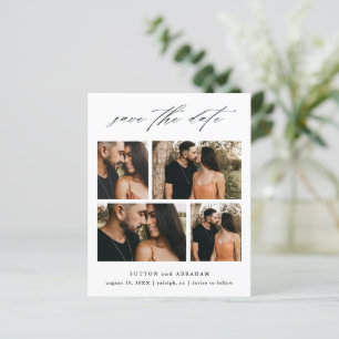 Budget Script Wedding Photo Collage Save The Date