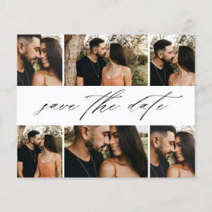 Budget Script Wedding Photo Collage Save The Date Flyer