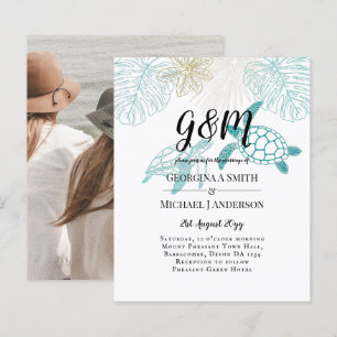 BUDGET  Sea Turtles Wedding Modern Line Art