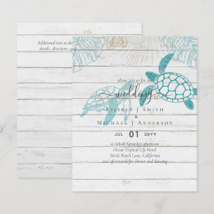 BUDGET  Sea Turtles Wedding Modern Line Art