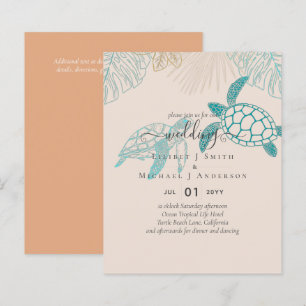 BUDGET  Sea Turtles Wedding Modern Line Art