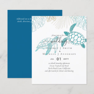 BUDGET Sea Turtles Wedding Modern Line Art