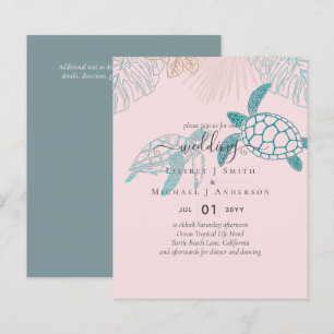 BUDGET Sea Turtles Wedding Modern Line Art