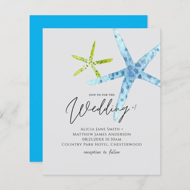 BUDGET Sealife Beach Ocean Wedding (Front/Back)