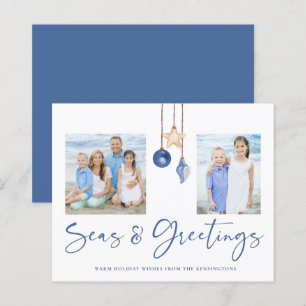 Budget Seas Greetings Shell Ornament Holiday Photo