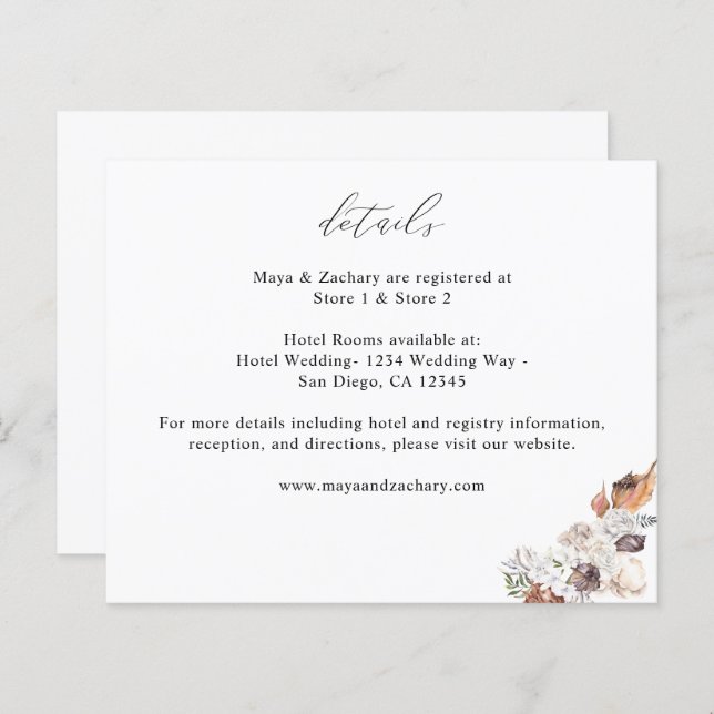 Budget Seashells & White Floral Details (Front/Back)