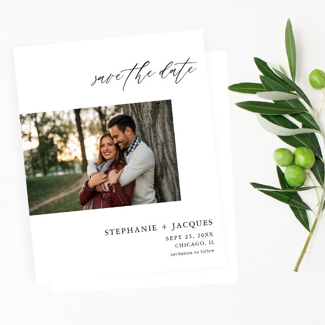 Budget Side H Photo Modern Save the Date (Creator Uploaded)