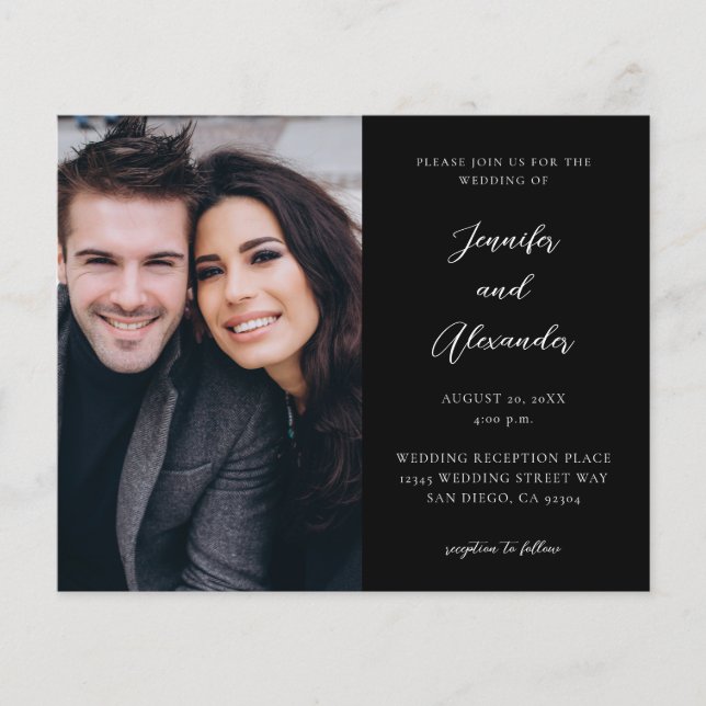 Budget Side Photo Mod El Calligraphy Wedding Black Flyer (Front)