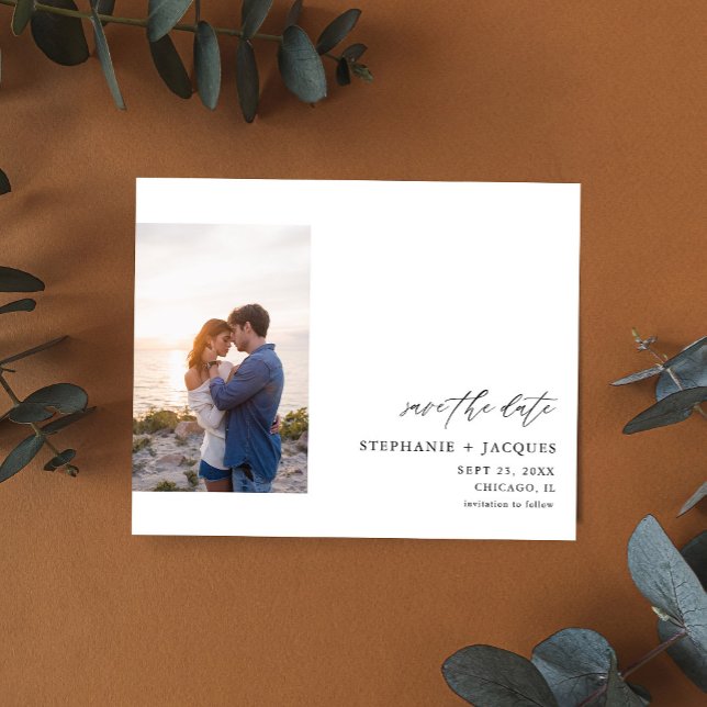Budget Side V Photo Modern Save the Date Flyer (Creator Uploaded)