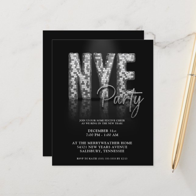 Budget Silver Disco Glitter New Years Eve Party (Front/Back In Situ)