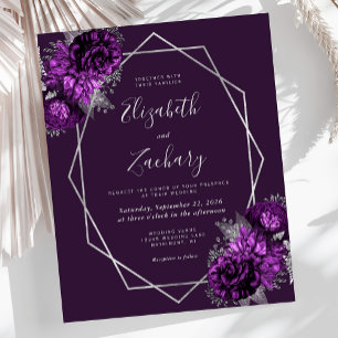 Budget Silver Frame Purple Floral Plum Wedding
